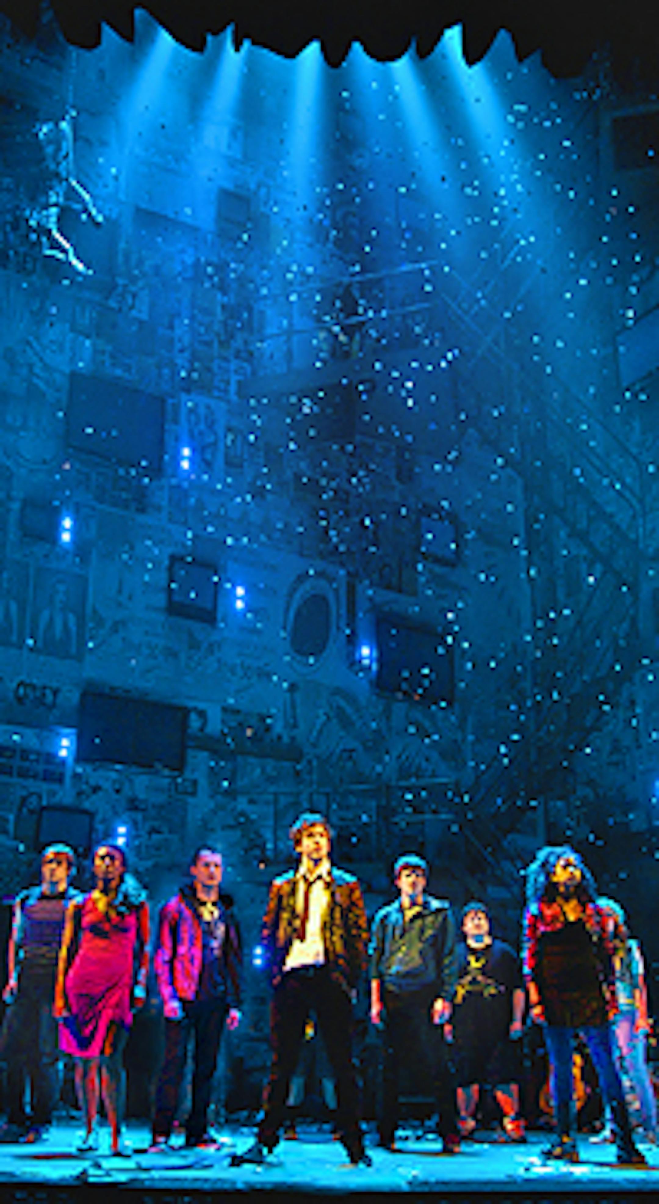 Van Hughes, center, leads the touring cast of "American Idiot"