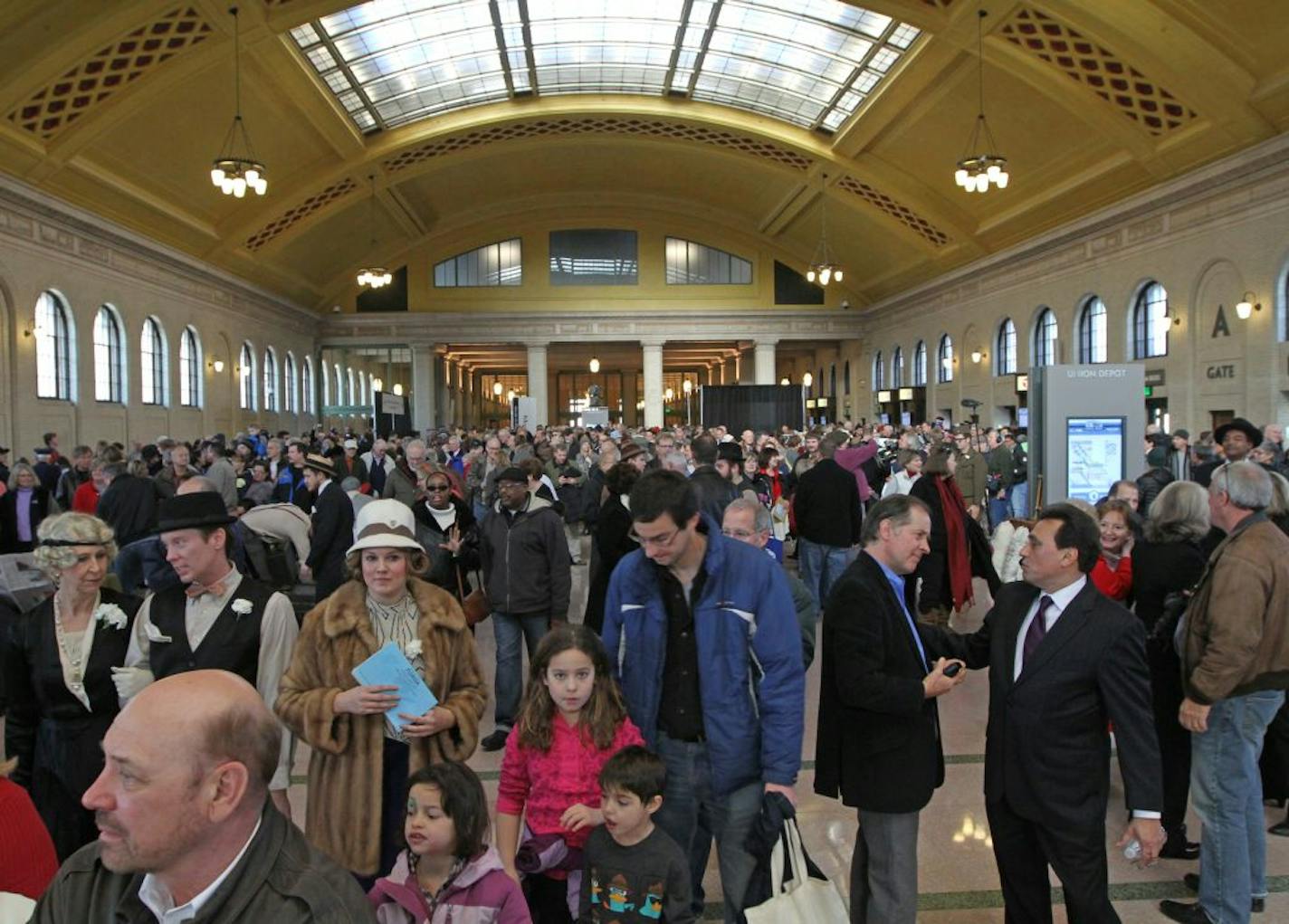 Thousands of people walked through the Union Depot during the grand reopening on 12/8/12.