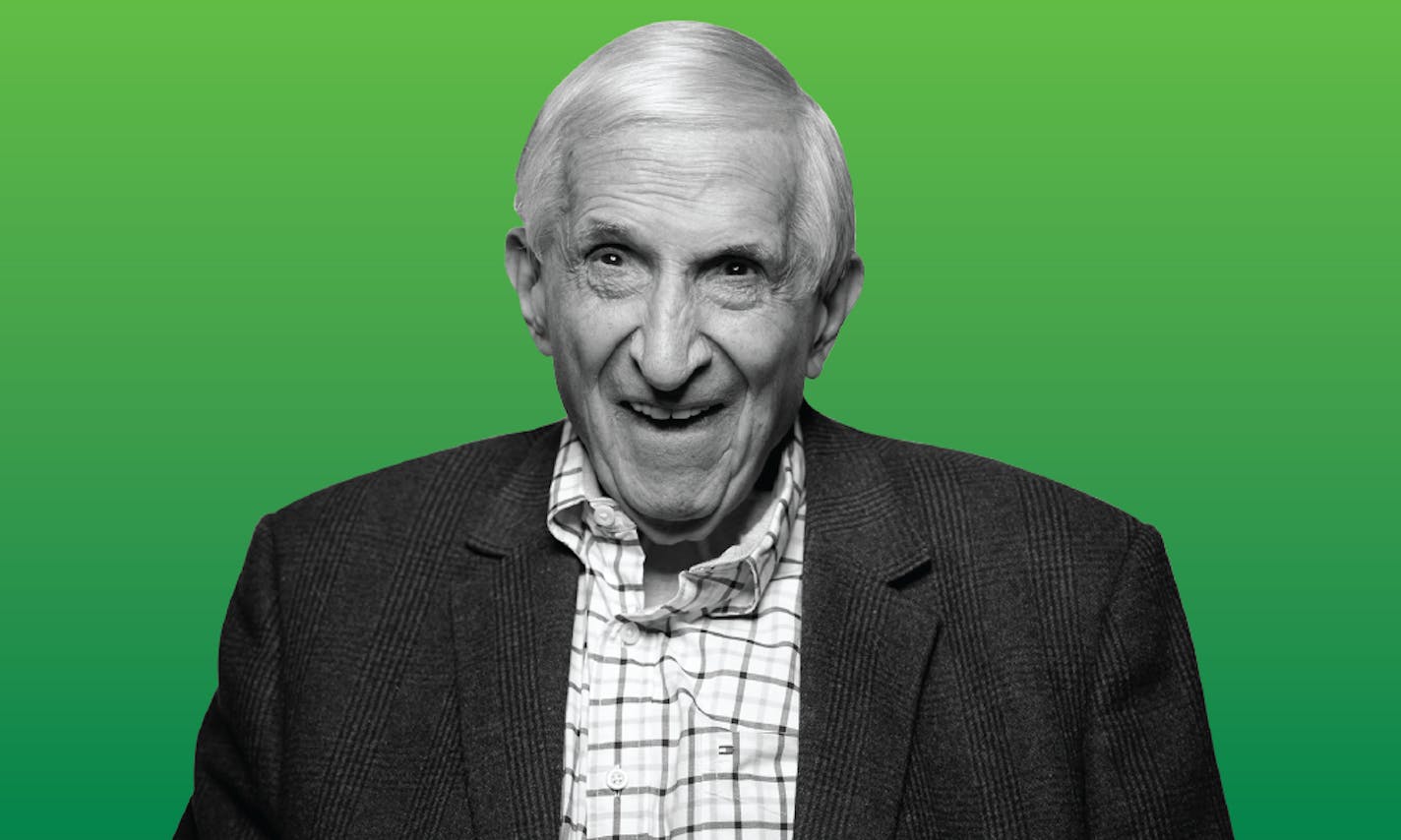 Star Tribune columnist Sid Hartman posed for a photograph a few weeks before his 100th birthday, which is Sunday.