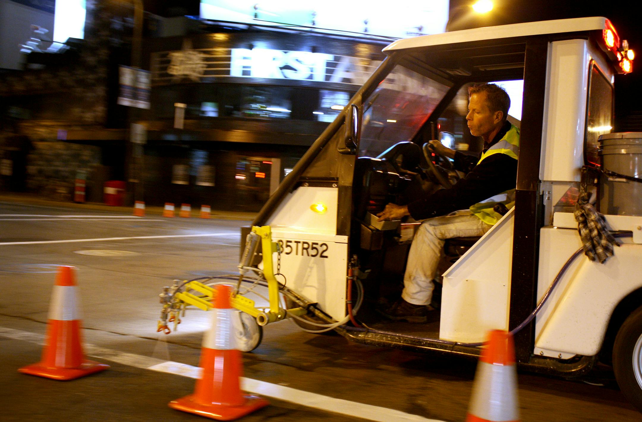 Minneapolis' crosswalks, an often overlooked component of the urban fabric, are eroding faster than the city can paint them. It's a perennial challenge for the city's crosswalk crew, who work in the dead of night to spray the city's 4,000 crosswalks every year. But this year's long winter has left intersections more barren than usual, say pedestrian advocates at City Hall. As a result, the city is considering switching to more durable -- and expensive -- materials that are on the rise in other c