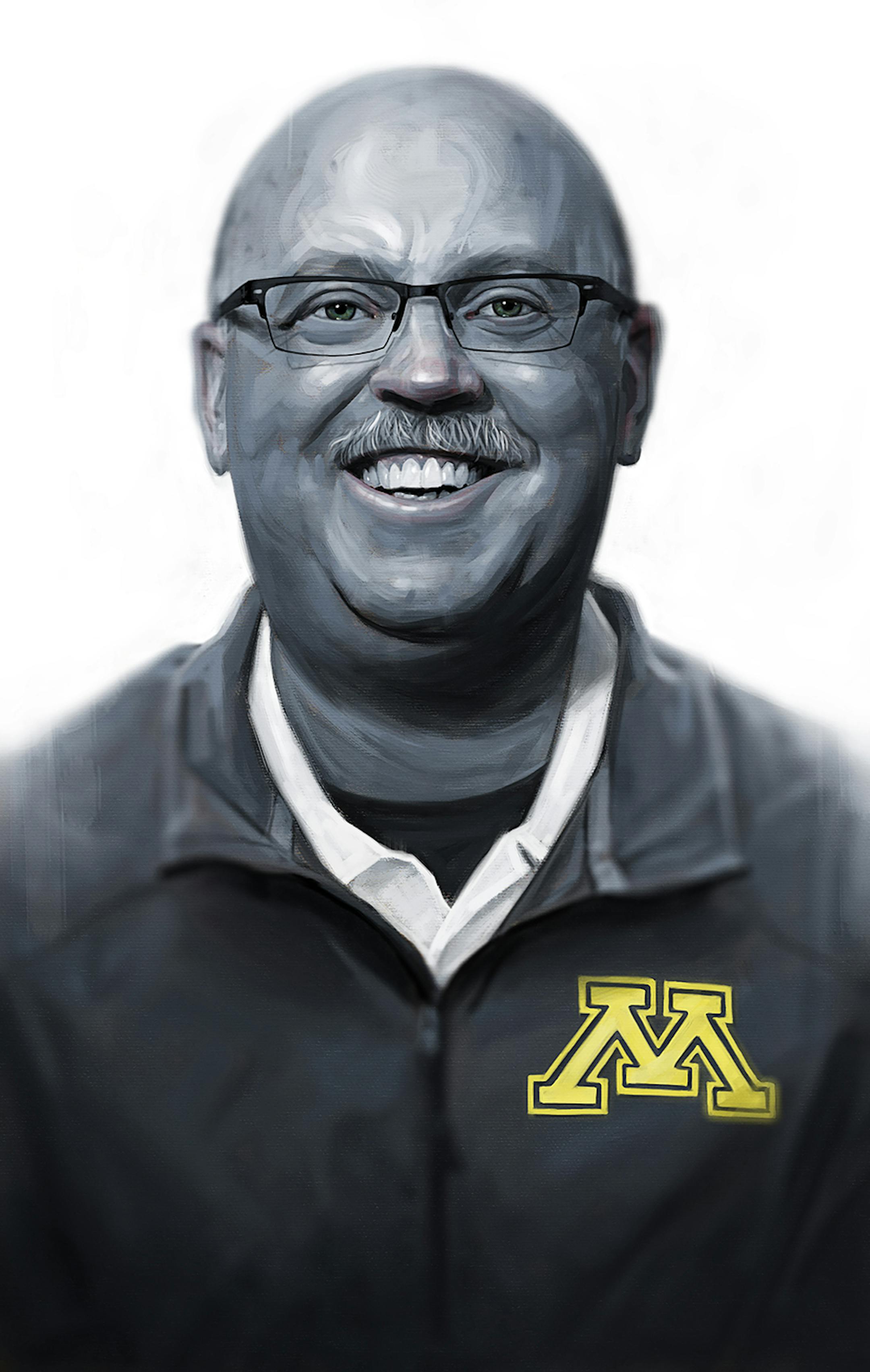 Illustration of Jerry Kill for Sunday, November 1 publication