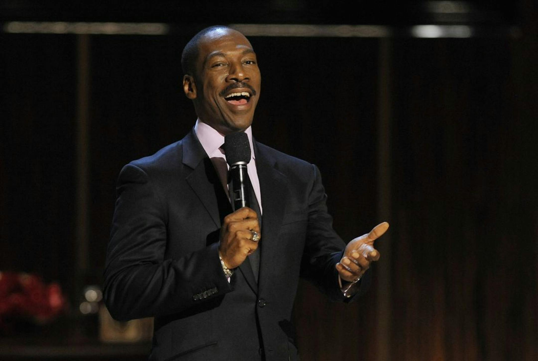 FILE - In this Nov. 3, 2012 file photo, Eddie Murphy addresses the audience at the close of "Eddie Murphy: One Night Only," a celebration of Murphy's career in Beverly Hills, Calif.