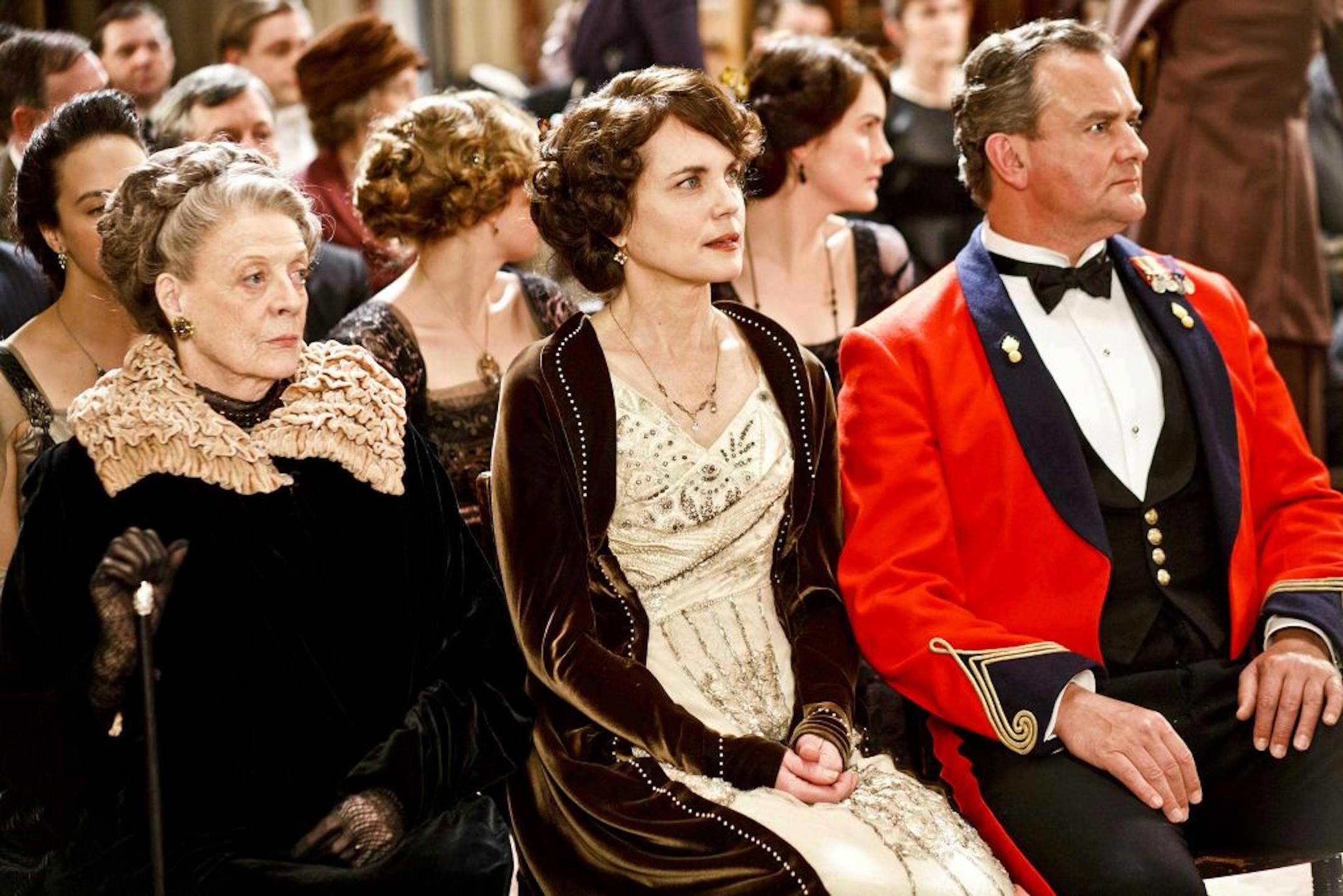 Maggie Smith, Elizabeth McGovern and Hugh Bonneville in "Downton Abbey."