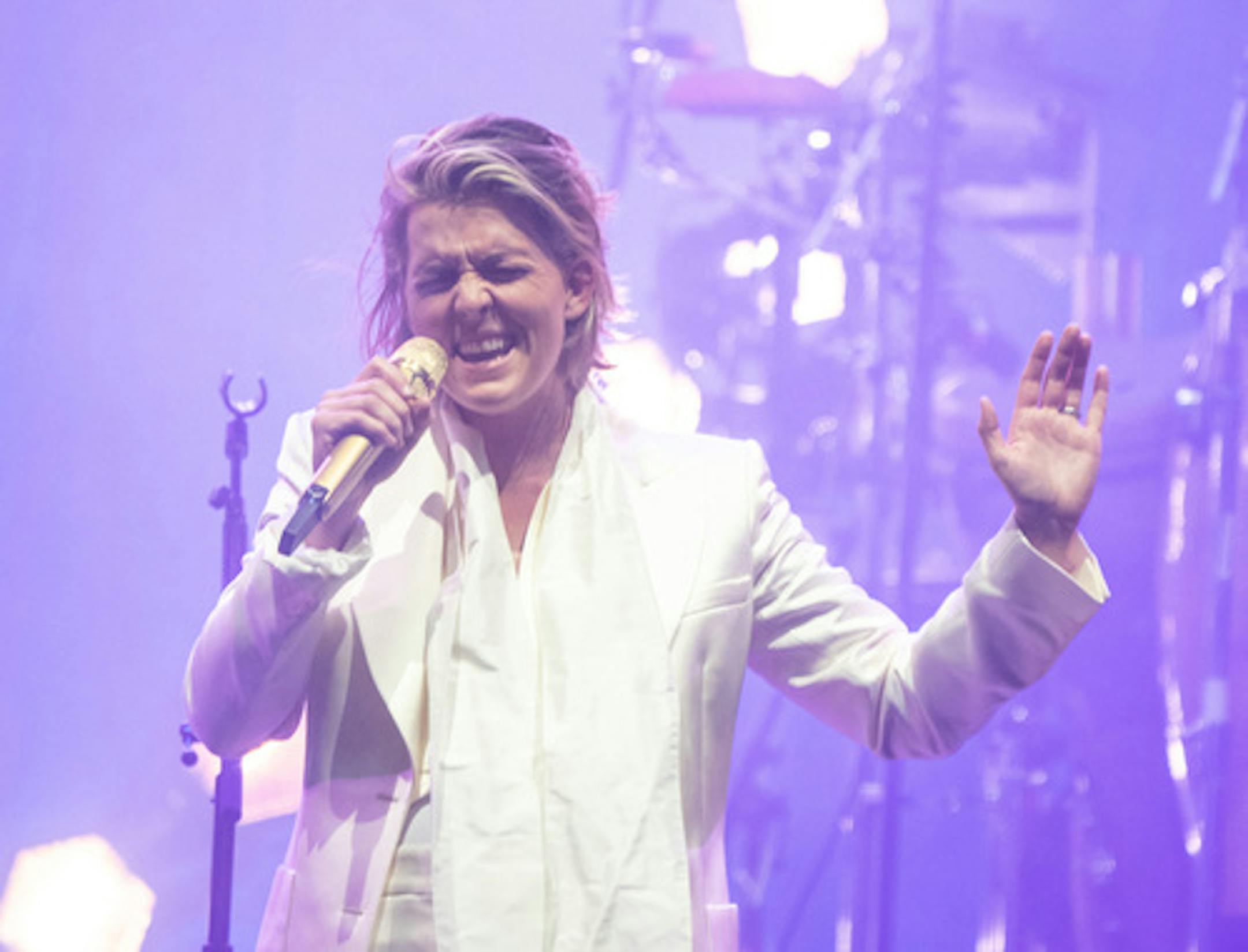 Brandi Carlile performed "You And Me On The Rock" in concert Saturday, July 30, 2022 at Xcel Energy Center in St. Paul, Minn. ]