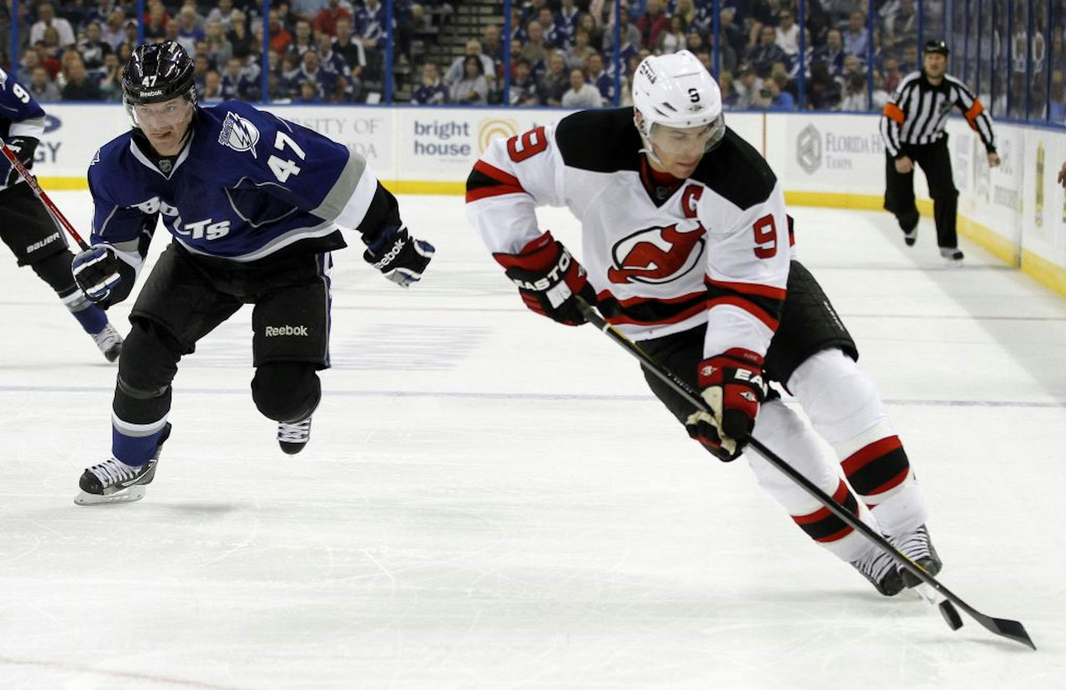 The Devils' Zach Parise (9), soon to become a free agent, has deep ties to Minnesota.