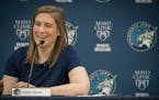 Lindsay Whalen enjoyed a lighter moment as the Lynx point guard announced her WNBA retirement during a news conference at Mayo Square on Monday.