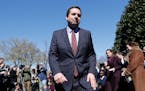 House Intelligence Committee Chairman Rep. Devin Nunes, R-Calif., leaves after speaking with reporters outside the White House in Washington, Wednesda