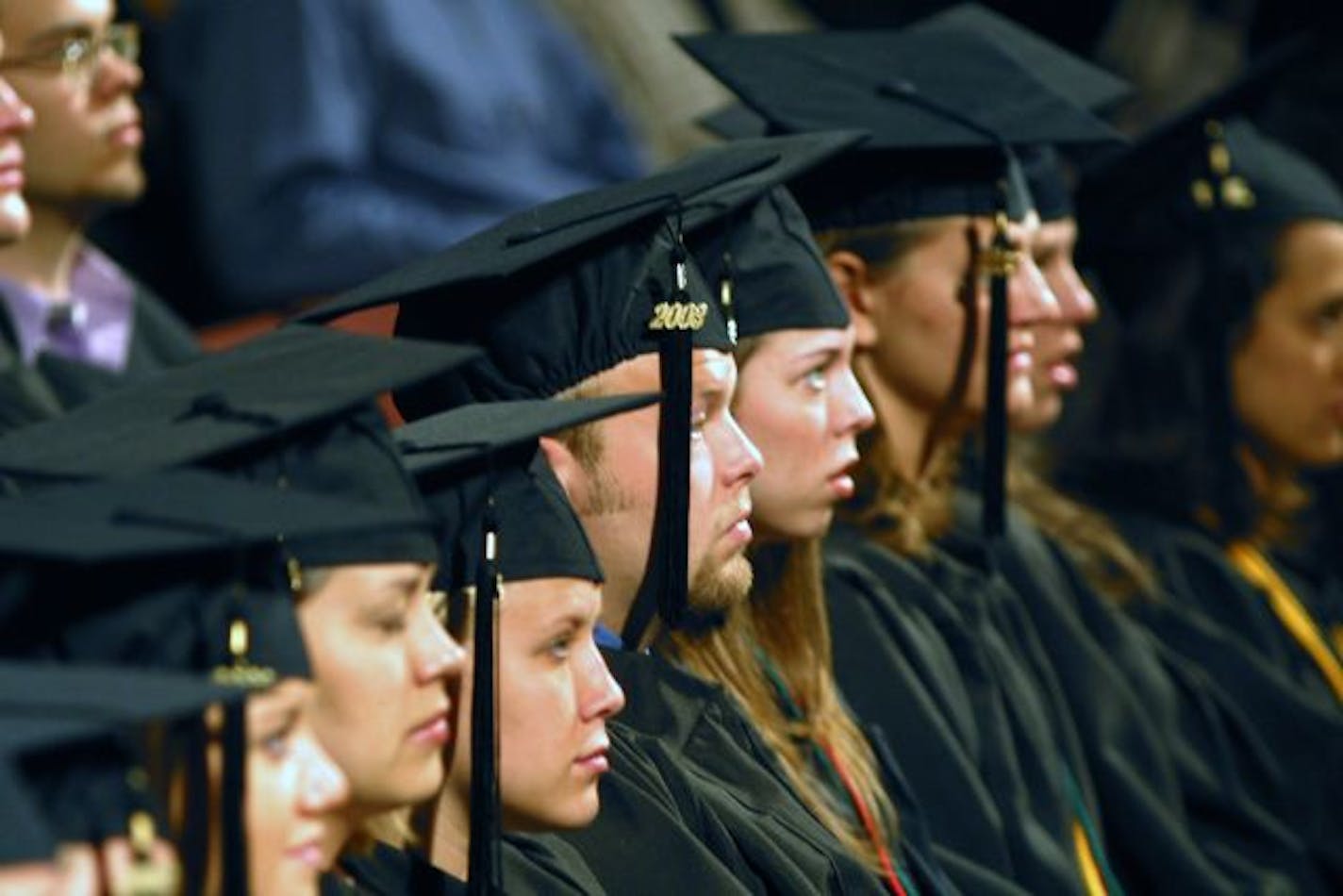 A graduation ceremony at Bethel College.