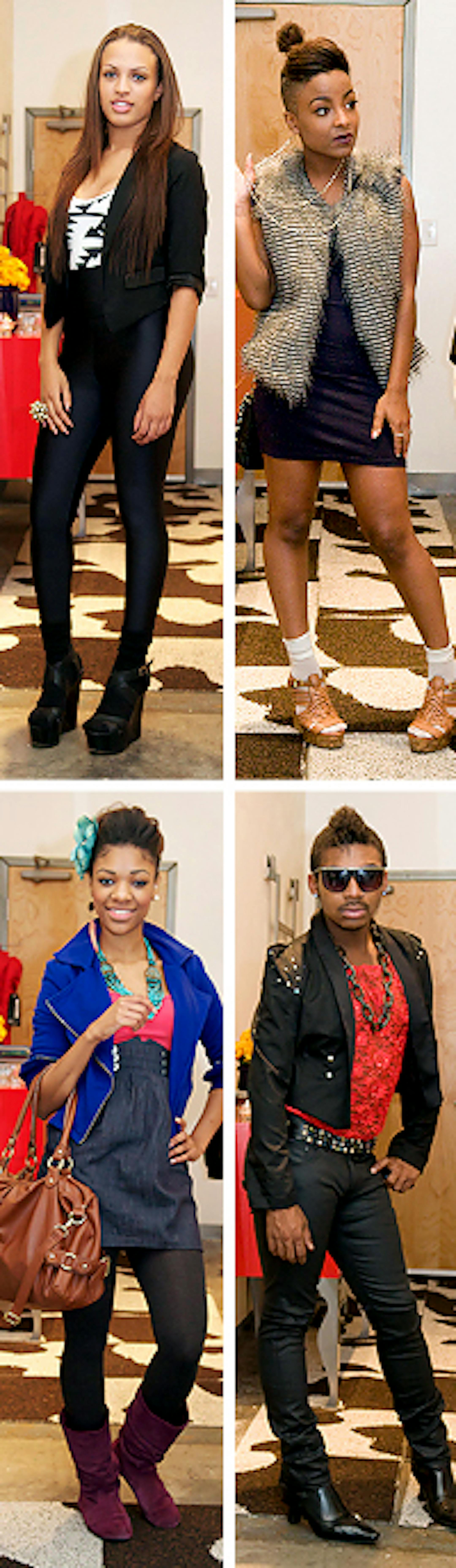 Clockwise from top - Maria Lord, Tanell Green, Ricky Rudy Barber Jr., Brie Horshaw