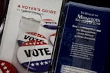 Guides were available for those wishing to vote via the absentee ballott process at the Hennepin County Government Center.