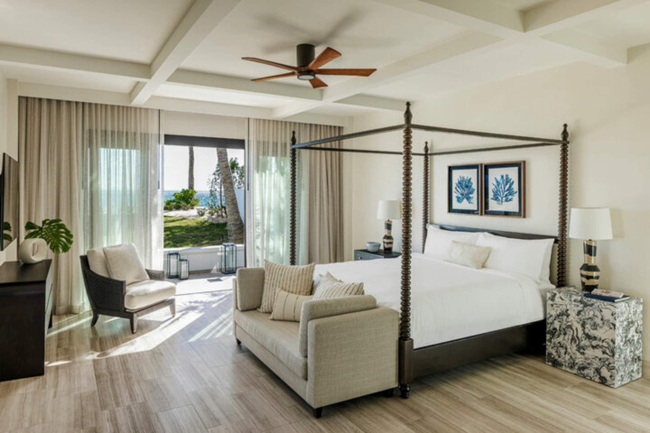 An undated photo provided by Leo Diaz shows a villa room at Aurora Anguilla Resort &amp; Golf Course. From an off-the-grid tropical hideaway to a reefside diving resort, these new hotels will take you far from anything that resembles snow and cold. (Leo Diaz via The New York Times) — NO SALES; FOR EDITORIAL USE ONLY WITH NYT STORY SLUGGED CARIBBEAN HOTELS BY STEPHANIE ROSENBLOOM FOR NOV. 27, 2022. ALL OTHER USE PROHIBITED. —