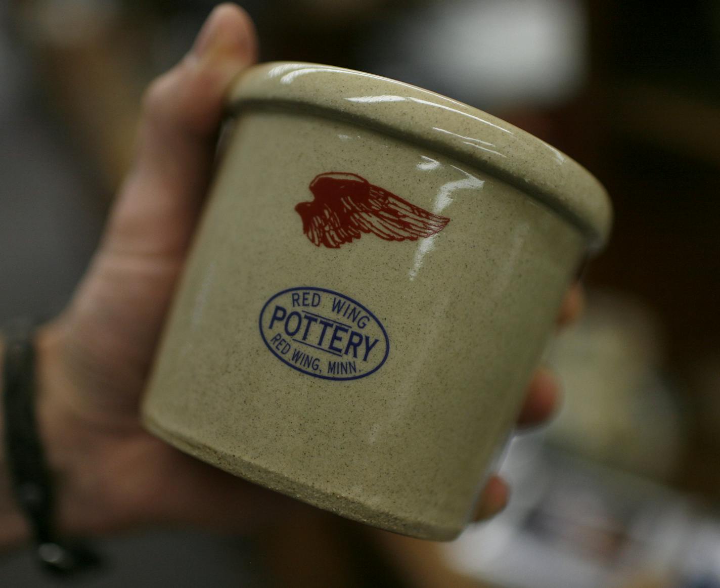 Zinc glaze pottery at Red Wing Pottery. Red Wing Pottery, a 140-year-old business whose name is inextricably woven with the Mississippi River town, will cease to exist at the end of the year unless a buyer comes foward. ] David Denney - Star Tribune ddenney@startribune.com 11/04/13 Red Wing, Mn