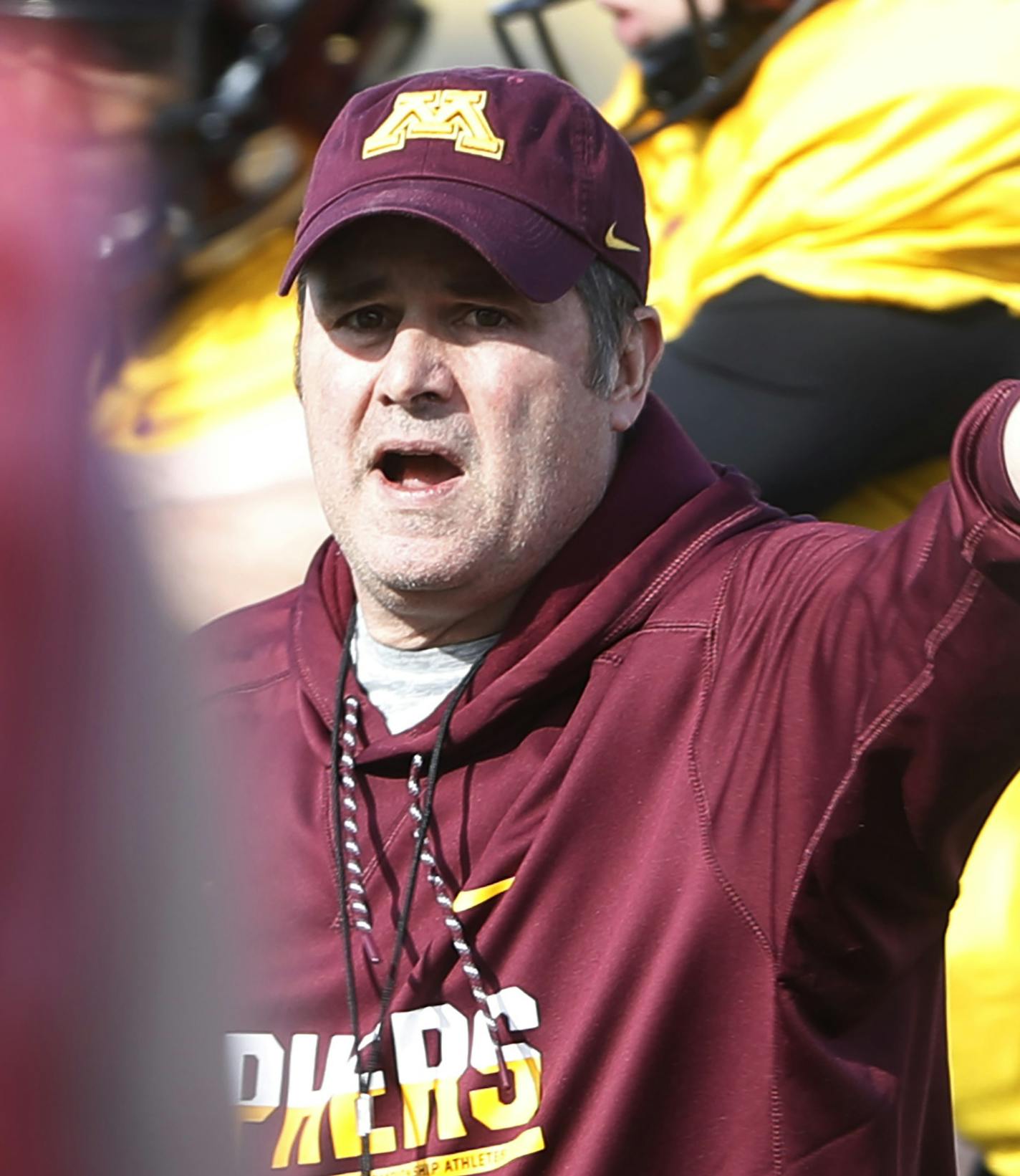 Gophers offensive coordinator Kirk Ciarrocca during football practice at the University of MinnesotaTuesday March 28 2017 in Minneapolis, MN.] JERRY HOLT &#x2022; jerry.holt@startribune.com ORG XMIT: MIN1704060509390785