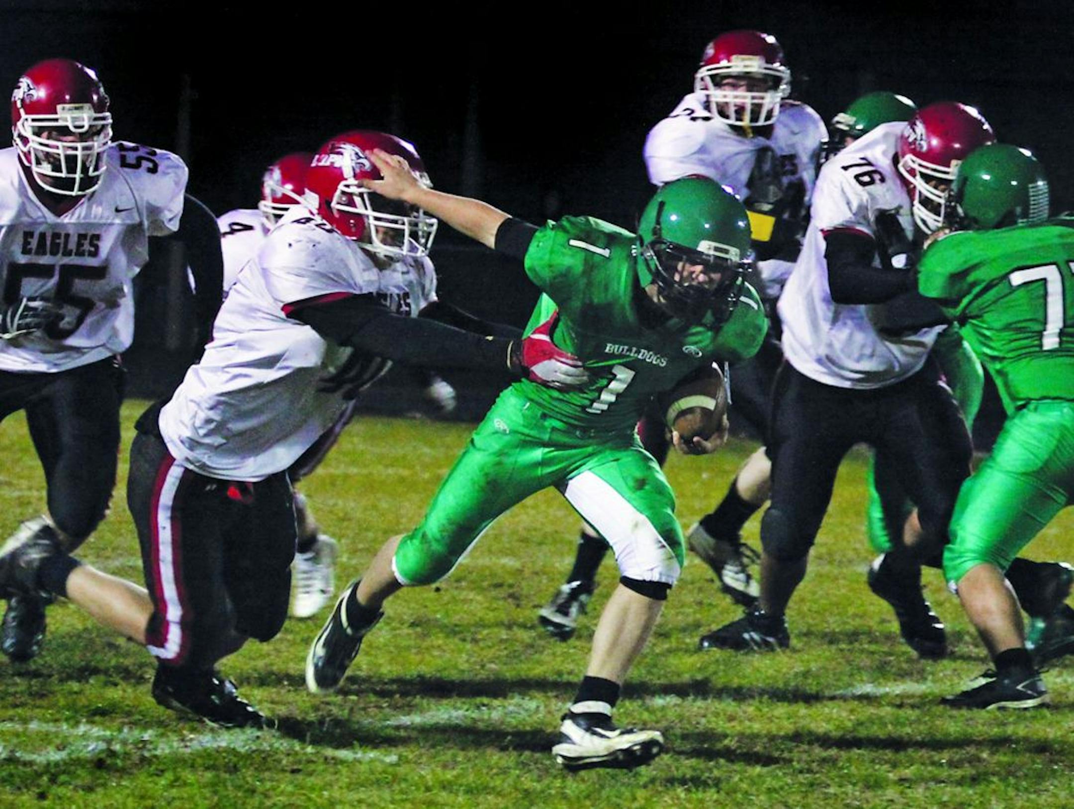 Paynesville QB Josh Bungum ran for three TDs in Tuesday's playoff victory over Lac qui Parle Valley.