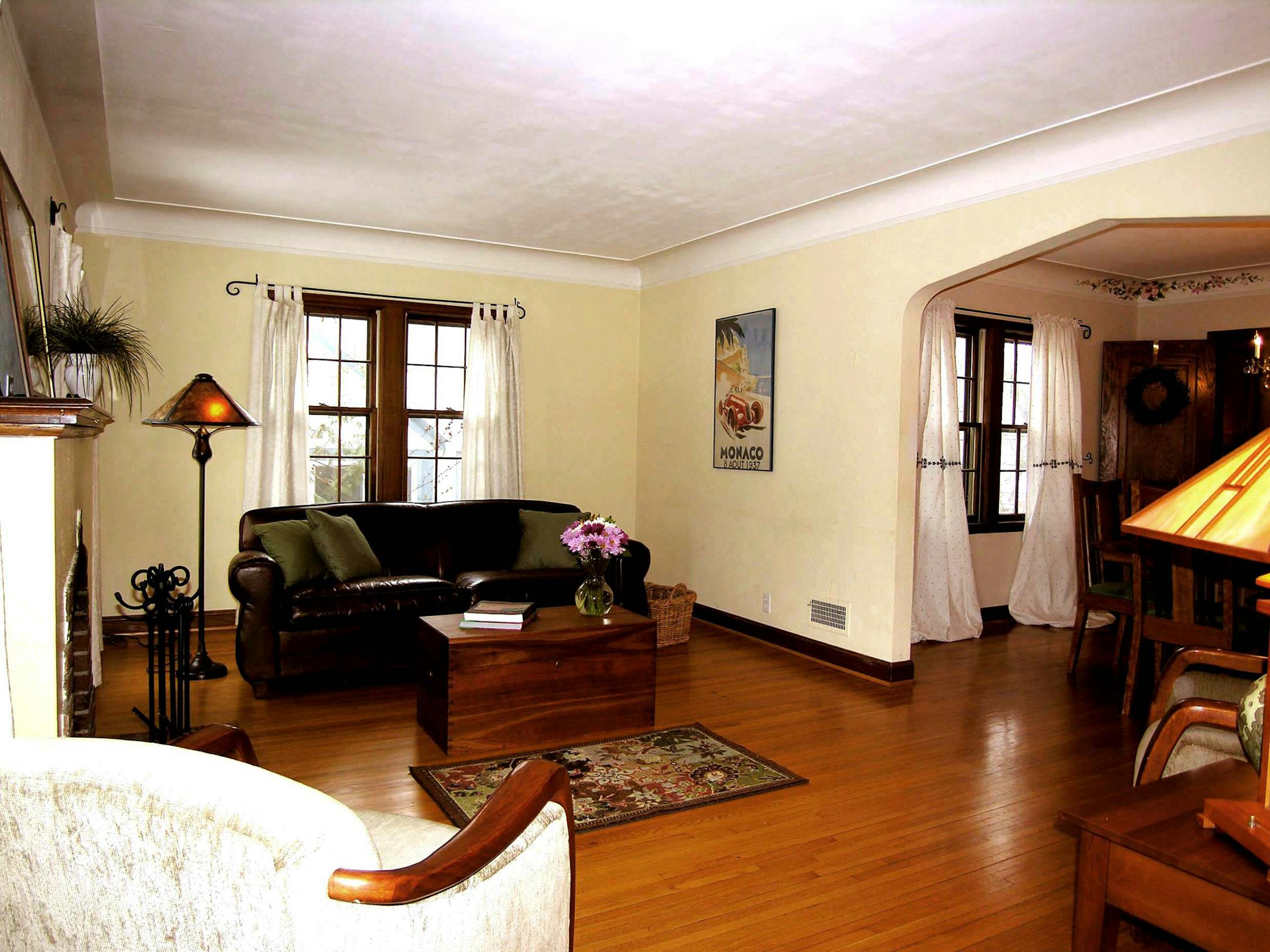 After: Removing the rug highlighted the wood floor.