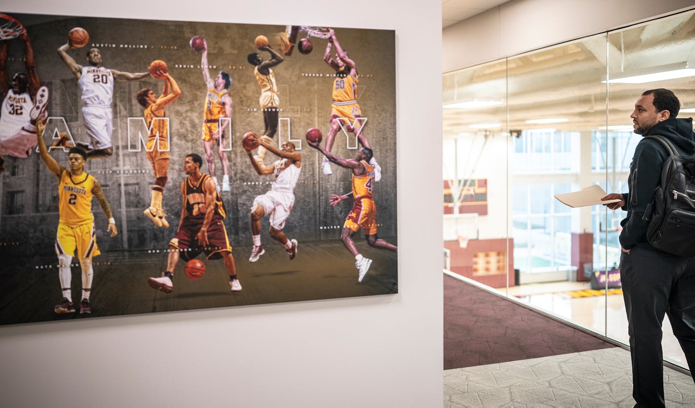 University of Minnesota first year basketball coach Ben Johnson arrives at the his office in Athlete's Village, in Minneapolis, Minn., on Monday, Oct. 4, 2021. This is Ben Johnson first year as the head basketball coach at the University of Minnesota. Johnson played two season with the Gophers and was a two-time captain at Minnesota. ] JERRY HOLT •Jerry.Holt@startribune.com