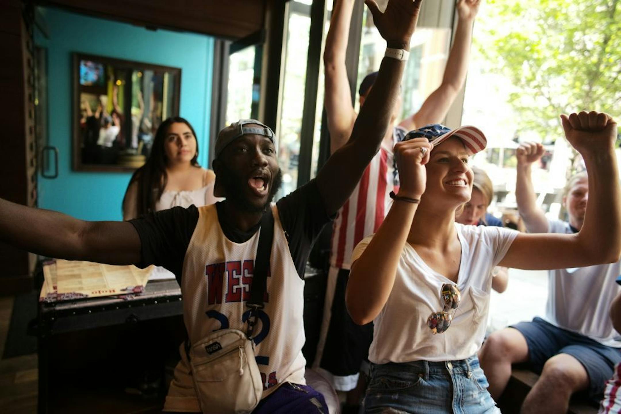 Mohamad Ndiaye and Katie Knitt cheered as time ran out in the championship game and the USA clinched the World Cup title. The USA women's soccer team took on the Netherlands in the World Cup Final.