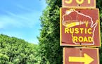 Rustic Road signs mark the way.