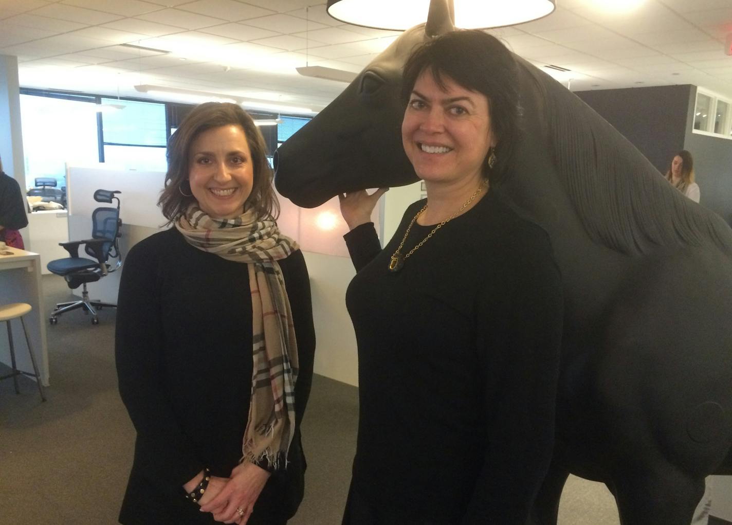 CEO Donna Robinson and founder NIna Hale of Nina Hale Inc., which is being acquired from Hale by its employees through an Employee Stock Ownership Program (ESOP). Photo by Neal.St.Anthony@startribune.com