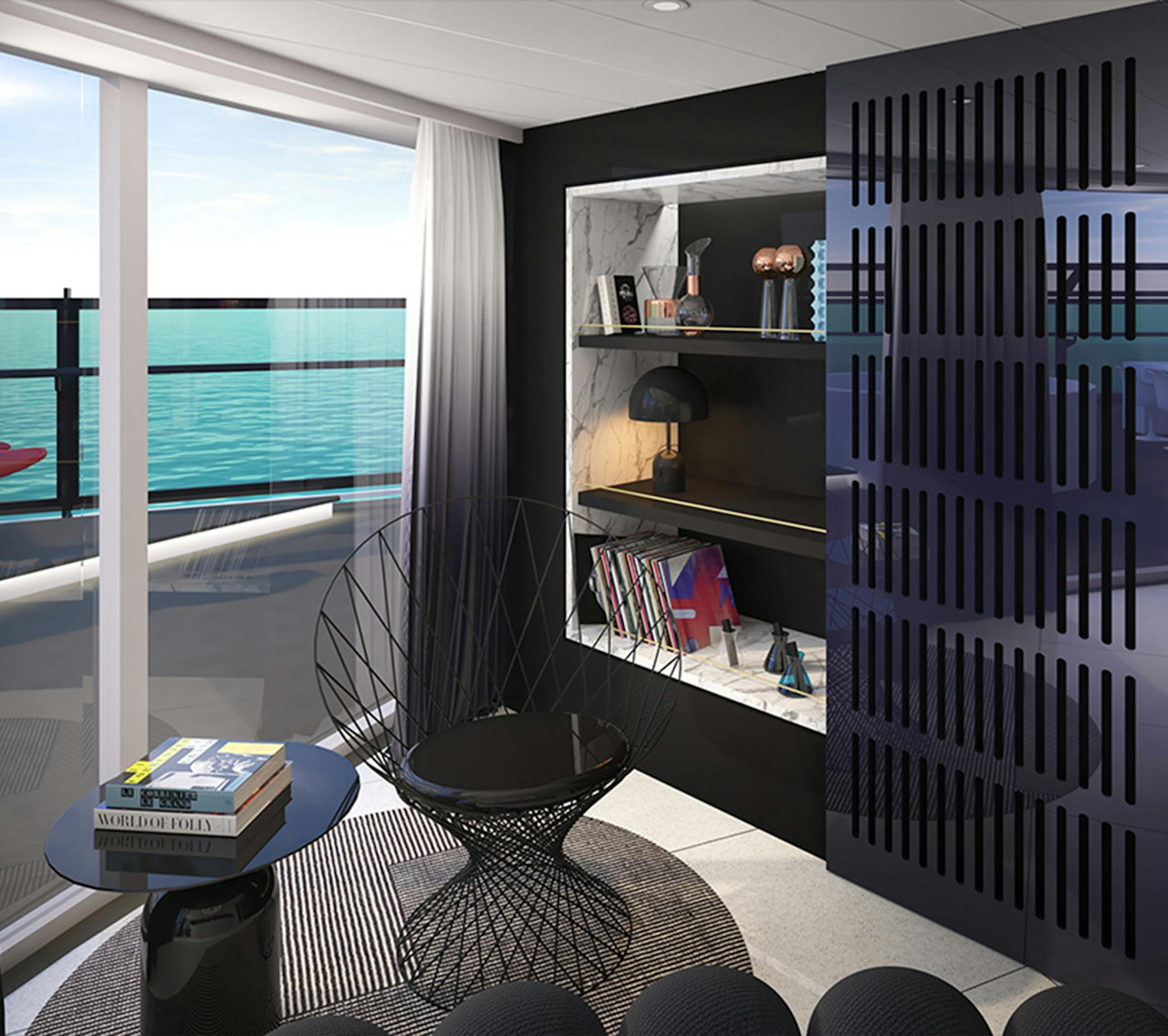 Suites aboard Virgin Voyages' first ship The Scarlet Lady will come with a wardrobe team to help passengers pack and unpack, a nightly swimsuit-drying service, private transportation to and from the airport and faster boarding. (Virgin Voyages)