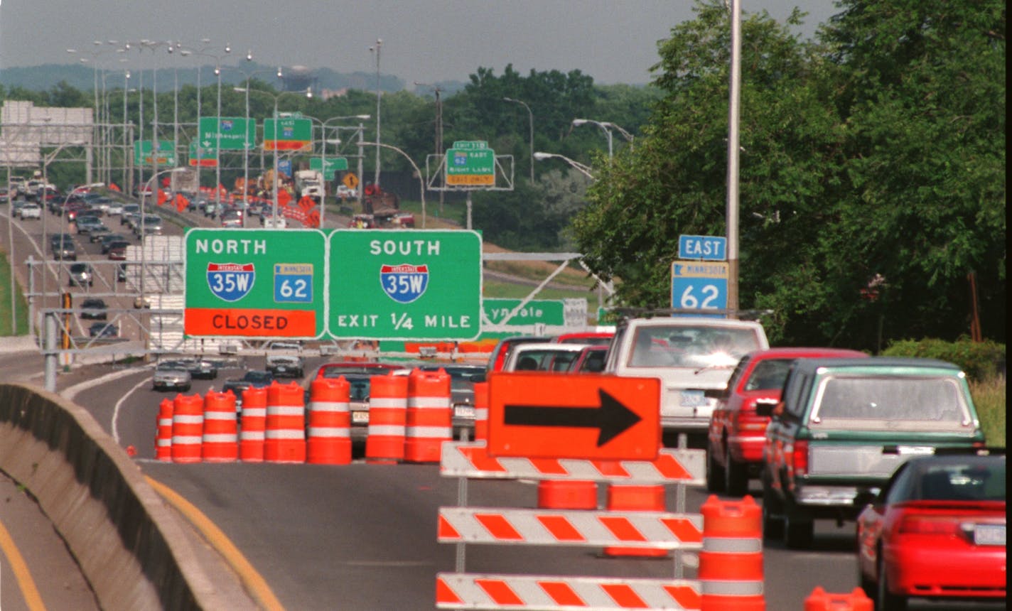 Looking east from Xerxes Ave. S. up Hwy. 62, which is absorbing Hwy. 110.