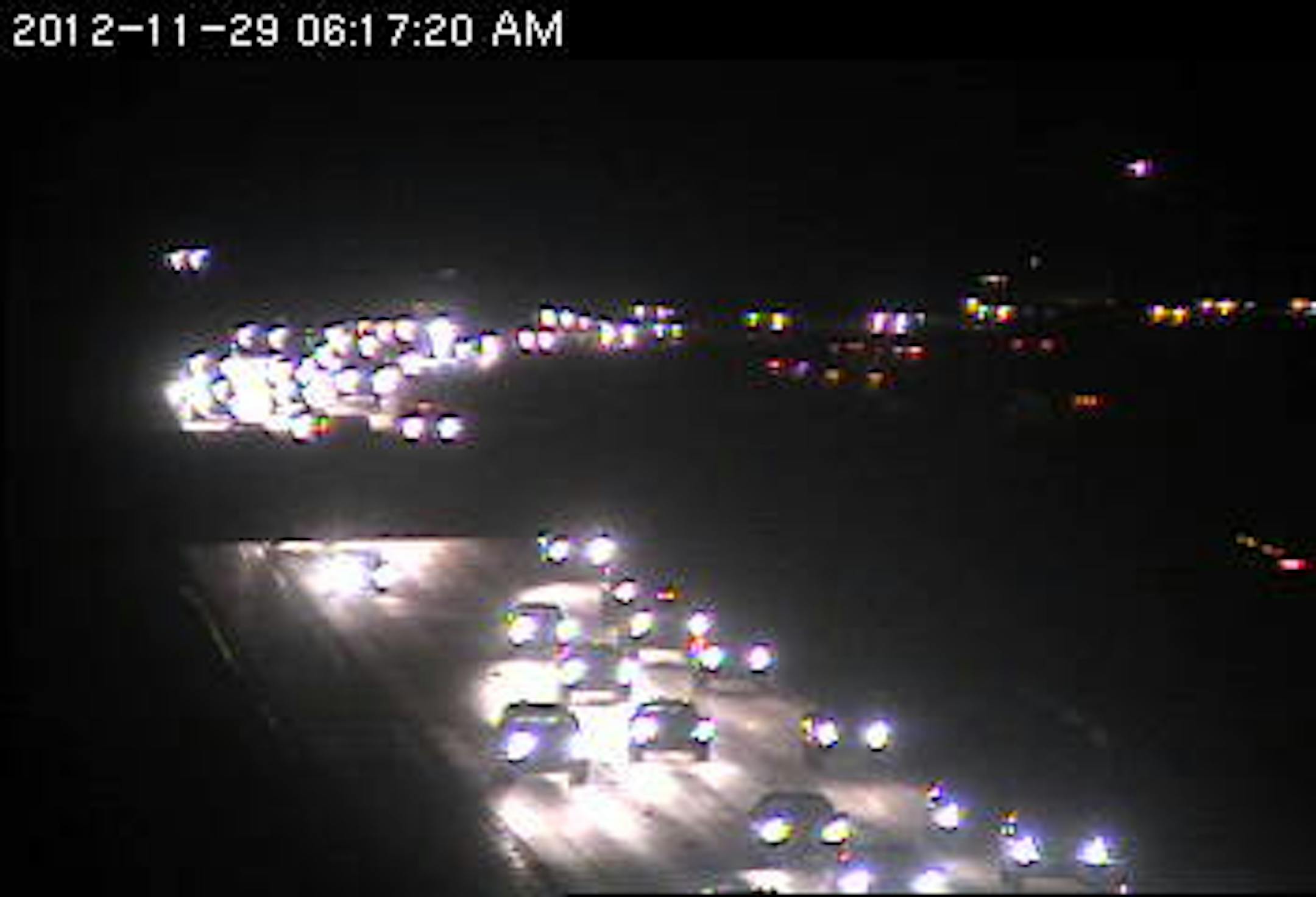 Traffic on eastbound 94 at Brockton Lane in Maple Grove