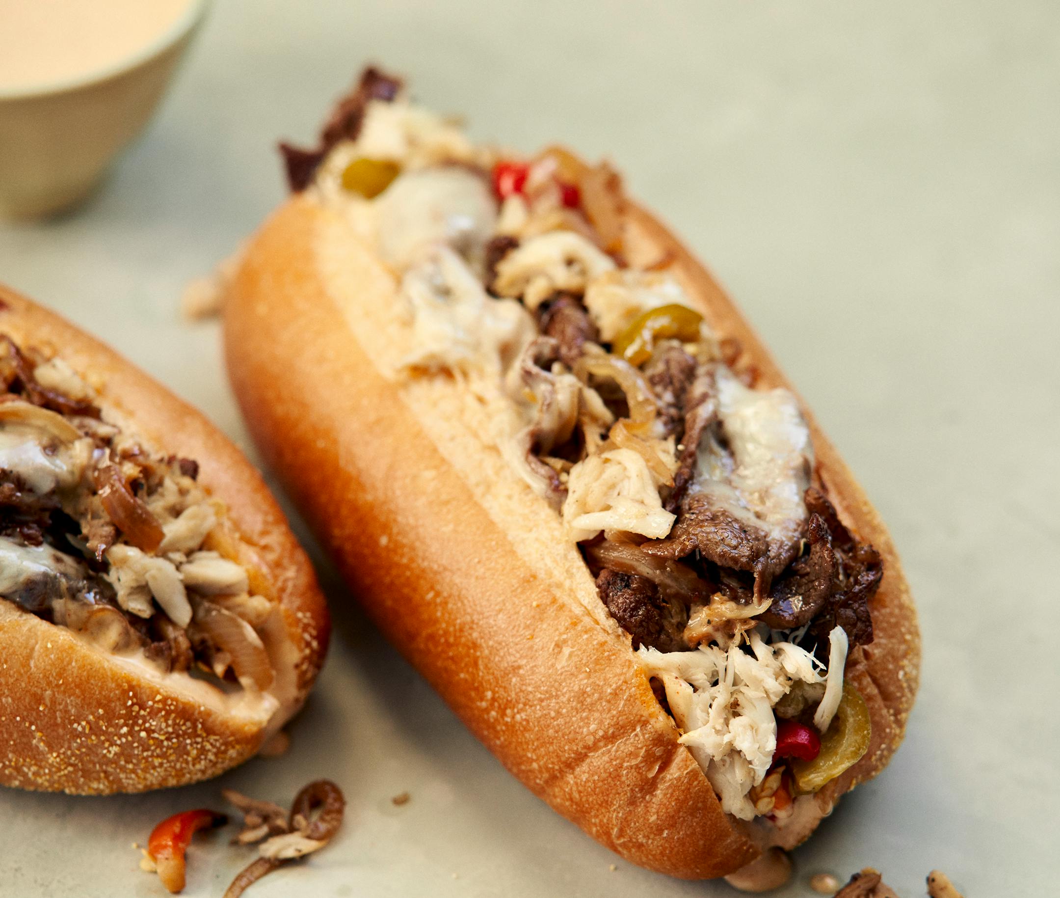 Lowcountry Cheesesteak with Have Mercy Sauce from Kardea Brown's debut cookbook, ""The Way Home" (Amistad, 2022). Credit: Sully Sullivan