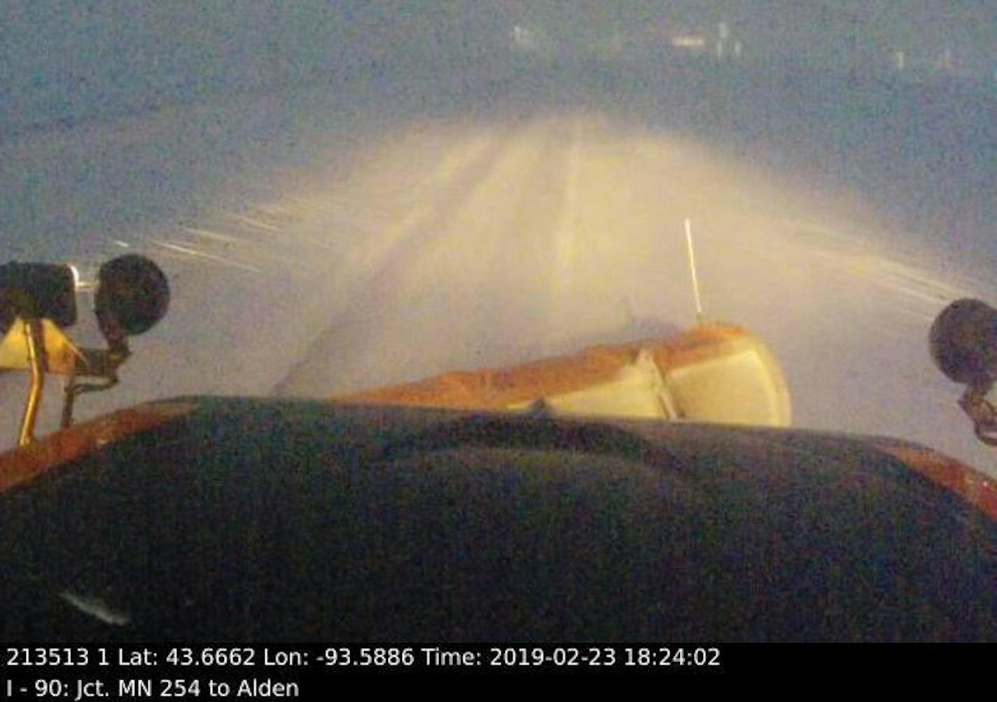 The view from this plow Saturday night in southern Minnesota spoke volumes about conditions in the region.