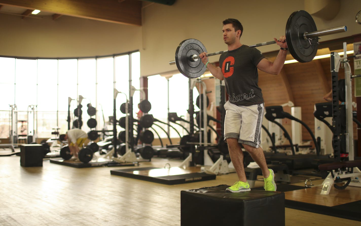 Life Time Fitness trainer Aaron Lamoreaux worked out at the company's Eden Prairie facility Monday afternoon. ] JEFF WHEELER &#xef; jeff.wheeler@startribune.com Chanhassen-based Life Time Fitness Inc. announced Monday, March 16, 2015 that it has agreed to be sold for more than $4 billion to private-equity investors. Monday afternoon, users were working out at the company's showcase fitness club in Eden Prairie.