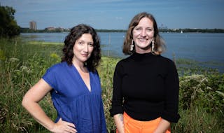 Jehra Patrick, left, and Alissa Light, two new leaders in the Twin Cities arts scene, stand along Bde Maka Ska.