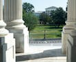 The Supreme Court Building is seen from the Senate of the Capitol in Washington, Monday, Sept. 28, 2020. A flurry of activity was underway in the Sena