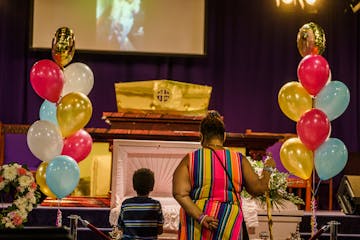 At Shiloh Temple International Ministries in Minneapolis, MN on June 1, 2021, mourners paid their respects to Aniya Allen during the wake for non-fami