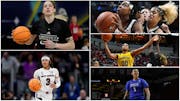 (Clockwise from top left) Emioly Engstler of Louisville, Christyn Willians of UConn, Naz Hillmon of Michigan, Kierstan Bell of Florida Gulf Coast and 