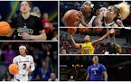 (Clockwise from top left) Emioly Engstler of Louisville, Christyn Willians of UConn, Naz Hillmon of Michigan, Kierstan Bell of Florida Gulf Coast and 