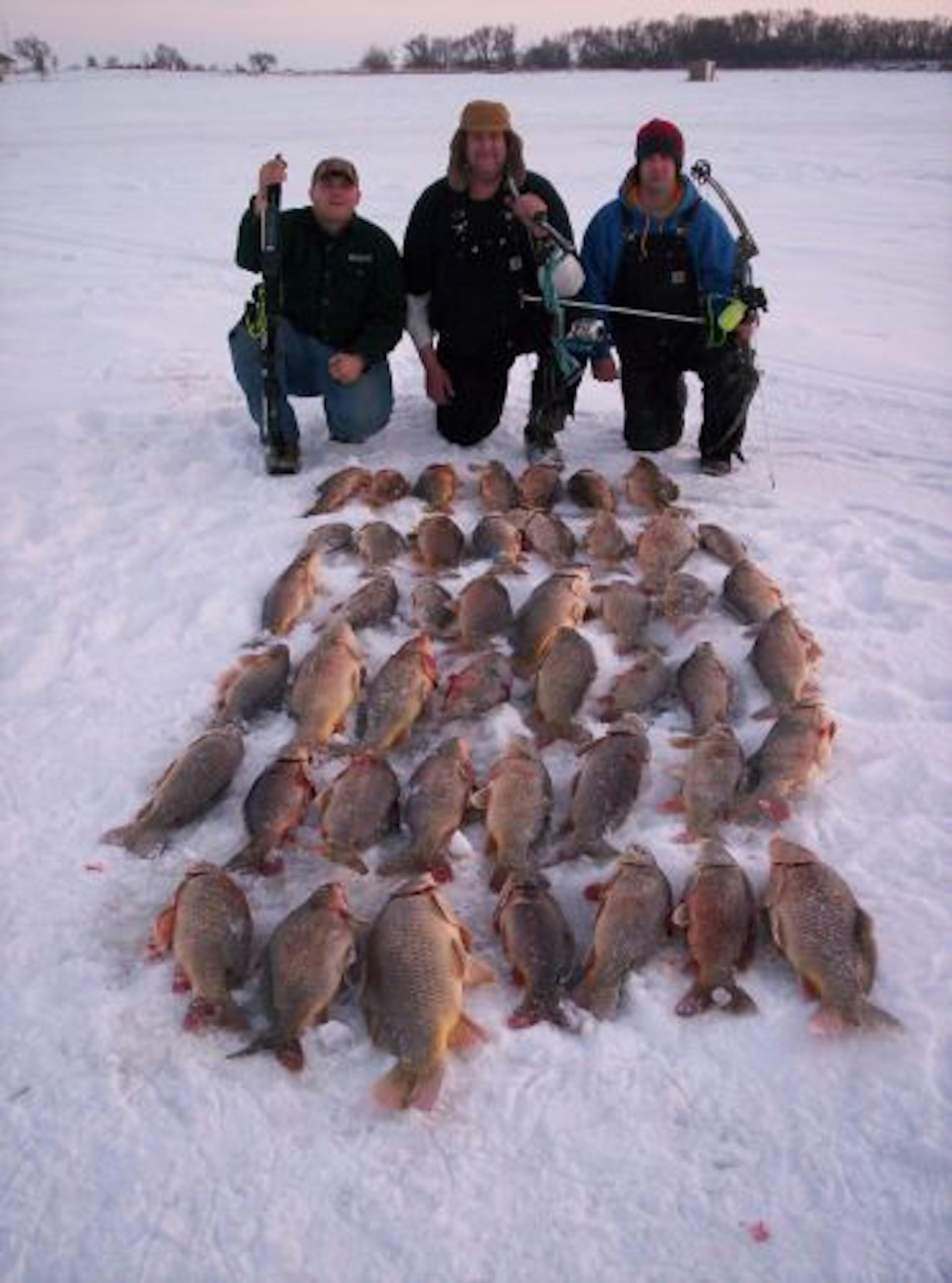 Bowfishing for carp and other rough fish can also be productive in winter. Water clarity is improved when carp are removed from lakes and rivers.