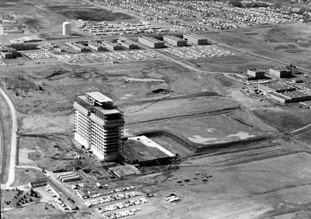 3M's new headquarters building rose amid fields in Maplewood in 1961. A central research laboratory had opened on the site several years earlier.