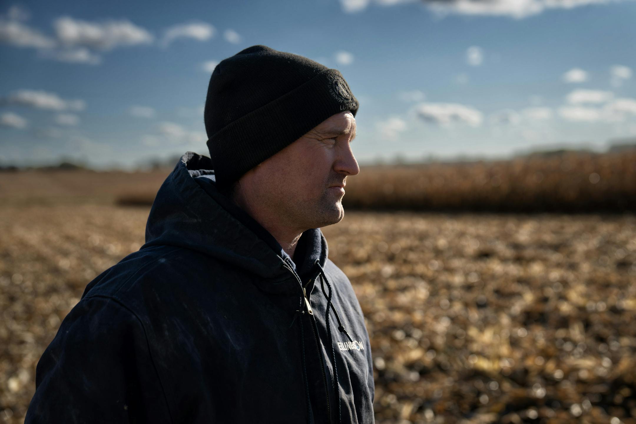 Ben Johnson watches as his father Steve drives a Case IH Combine, harvesting corn on Ben’s field adjacent to his family home during the 2025 harvest.
Wednesday October 22, 2025 

Glen Stubbe for The Minnesota Star Tribune