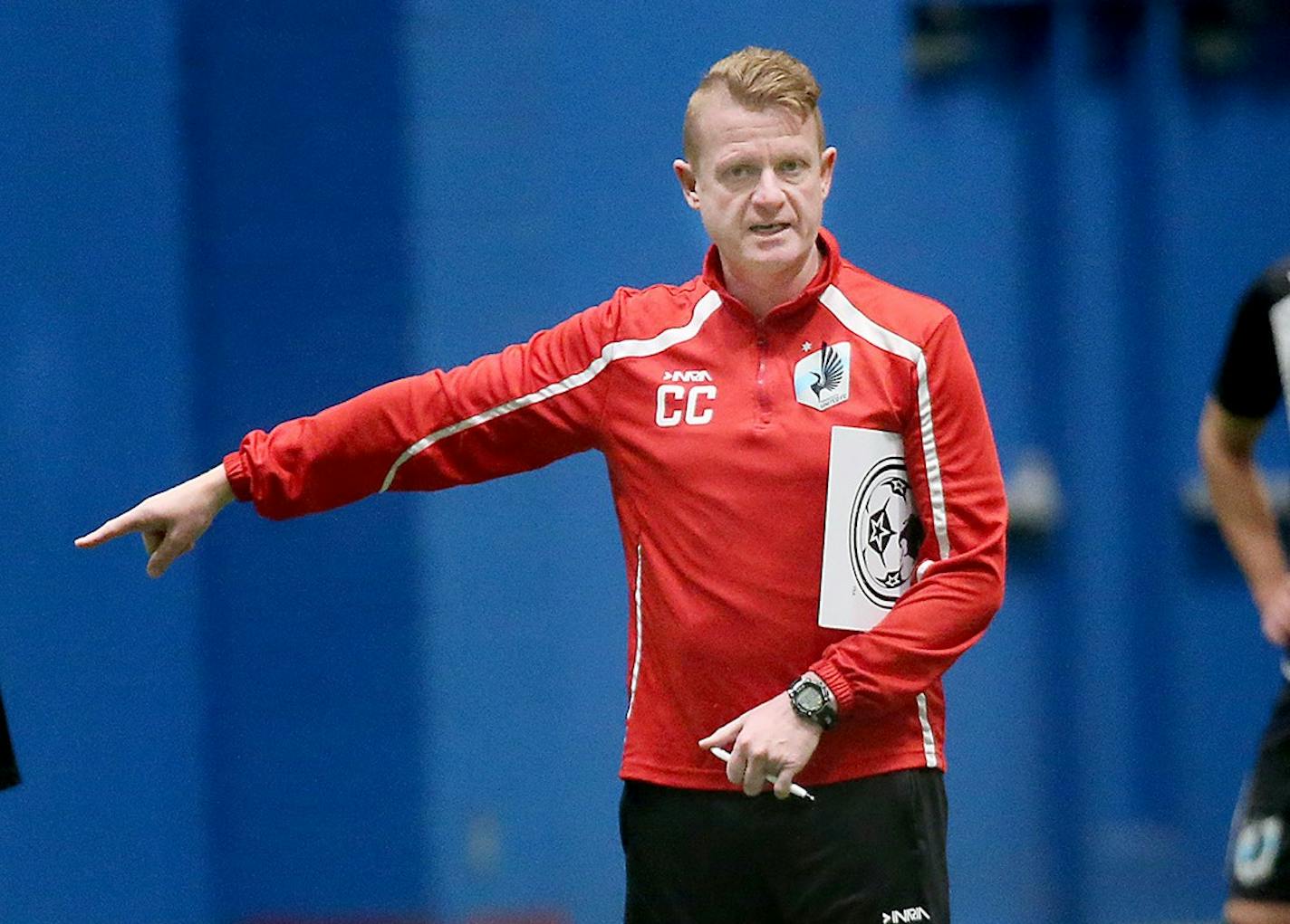 Minnesota United Head Coach Carl Craig gave direction during practice at the National Sports Center, Monday, March 28, 2016 in Blaine, MN. ] (ELIZABETH FLORES/STAR TRIBUNE) ELIZABETH FLORES ¥ eflores@startribune.com