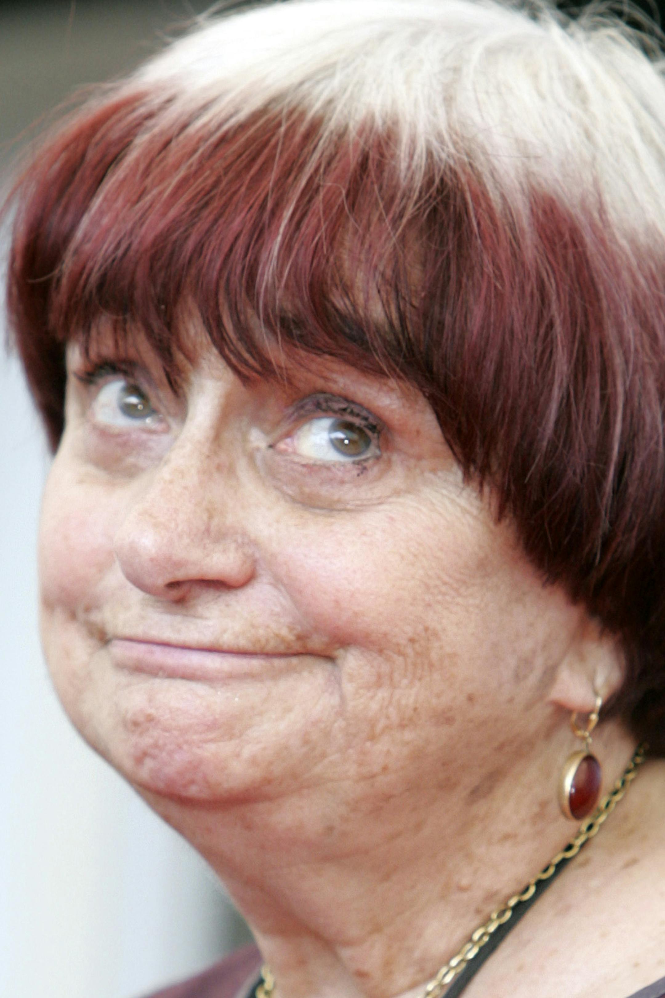 FILE - in this Wednesday, Sept. 3, 2008 file picture, director Agnes Varda poses during the photocall of her movie 'Les plages d'Agnes' at the 65th edition of the Venice Film Festival in Venice, Italy. Filmmaker Agnes Varda, a central figure of the French New Wave who later won the Golden Lion at the Venice Film Festival, has died. She was 90.(AP Photo/Domenico Stinellis, File)