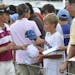 He wasn't feeling up to par, but German Bernhard Langer took time to sign autographs after finishing the final round 8 under in Blaine on Sunday.