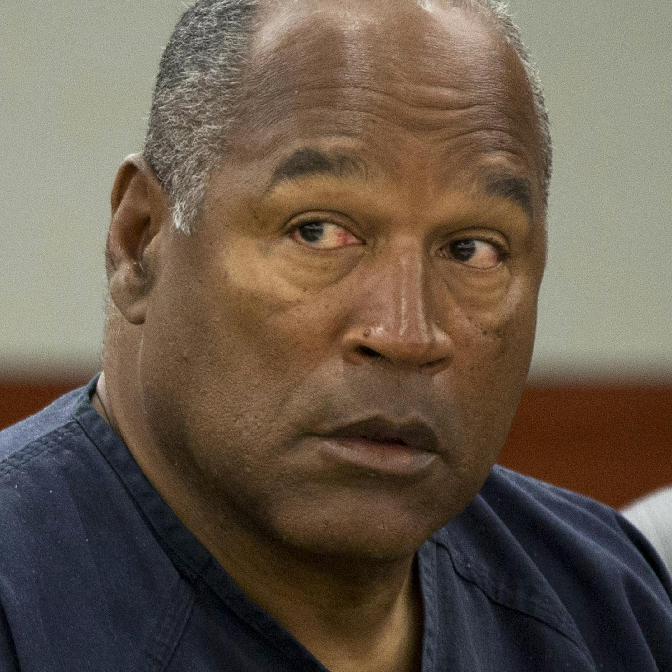 FILE - In this May 16, 2013 file photo, O.J. Simpson listens during an evidentiary hearing in Clark County District Court, Thursday, May 16, 2013 in Las Vegas. Simpson has a hearing before the state parole board Thursday, July 25, 2013, but even a favorable decision won't spring him from prison for his kidnapping and robbery convictions. He was sentenced consecutively on several charges so he would still have more time to serve. (AP Photo/Julie Jacobson, Pool, File)