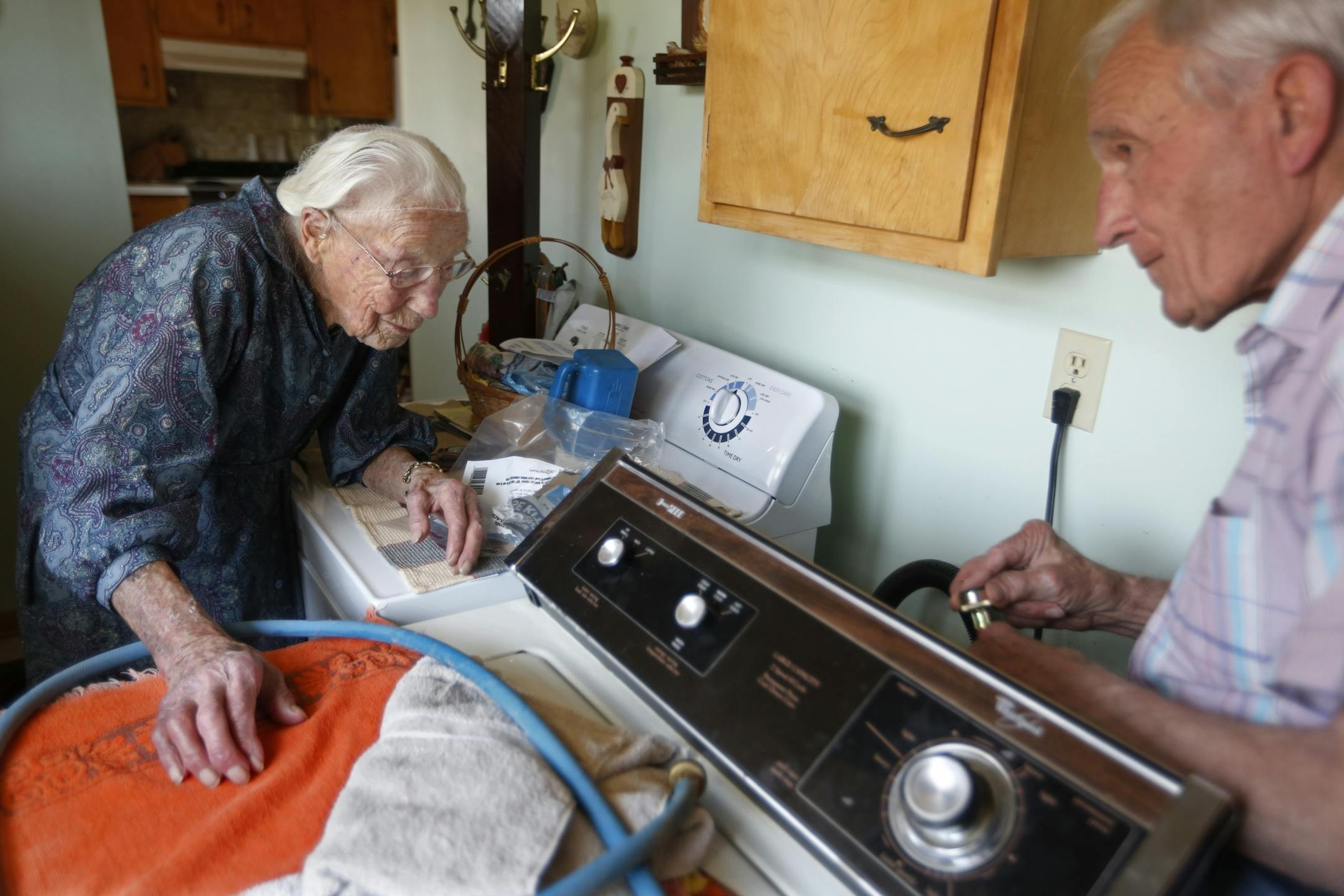 Anna Stoehr talked to her son Harlan, who was changing the hoses on her washer in the home in Pottsdam, which she lived in until June 2013.