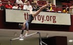 Emma Hennessy of Becker competed Friday during the Class 1A gymnastics state meet.