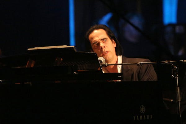 Nick Cave performs at the Celebration Of The 60th Anniversary Of Allen Ginsberg's "Howl" at the Theatre at Ace Hotel on Tuesday, April 7, 2015, in Los