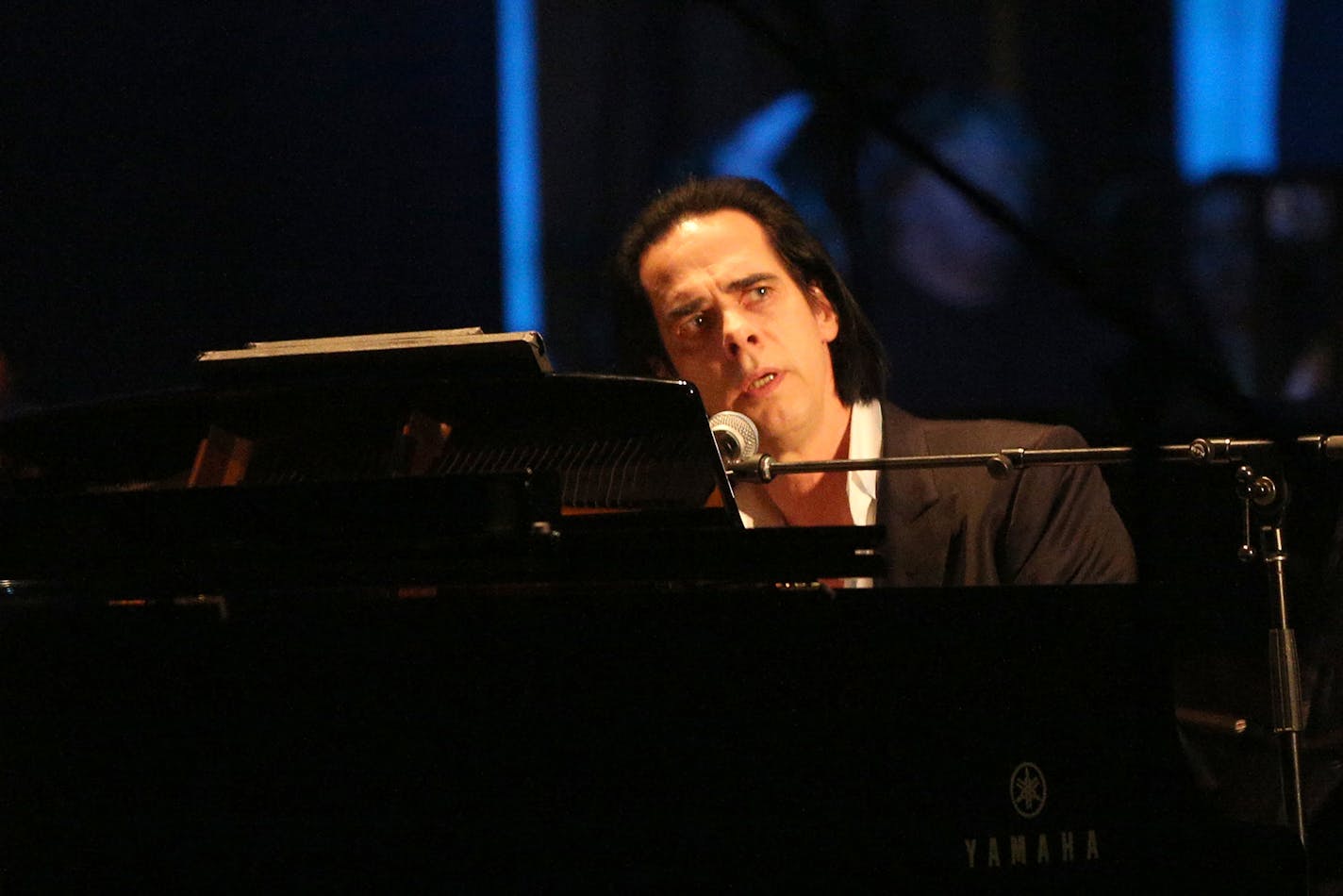 Nick Cave performs at the Celebration Of The 60th Anniversary Of Allen Ginsberg's "Howl" at the Theatre at Ace Hotel on Tuesday, April 7, 2015, in Los Angeles. (Photo by Rich Fury/Invision/AP) ORG XMIT: INVW