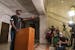 Former NBA player Stephen Jackson spoke during a press conference at Minneapolis City Hall.