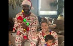 A family portrait from Christmas of Denard Span and Anne Schleper and their two sons, Jace (now 6 months) and D.J. (now 2½).
