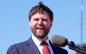 Sen. J.D. Vance, R-Ohio, speaks at an event, March 16, 2024, in Vandalia, Ohio.