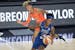 Lynx guard Crystal Dangerfield reacted after being fouled by Connecticut guard Natisha Hiedeman during Sunday's season-opening victory, where Dangerfi