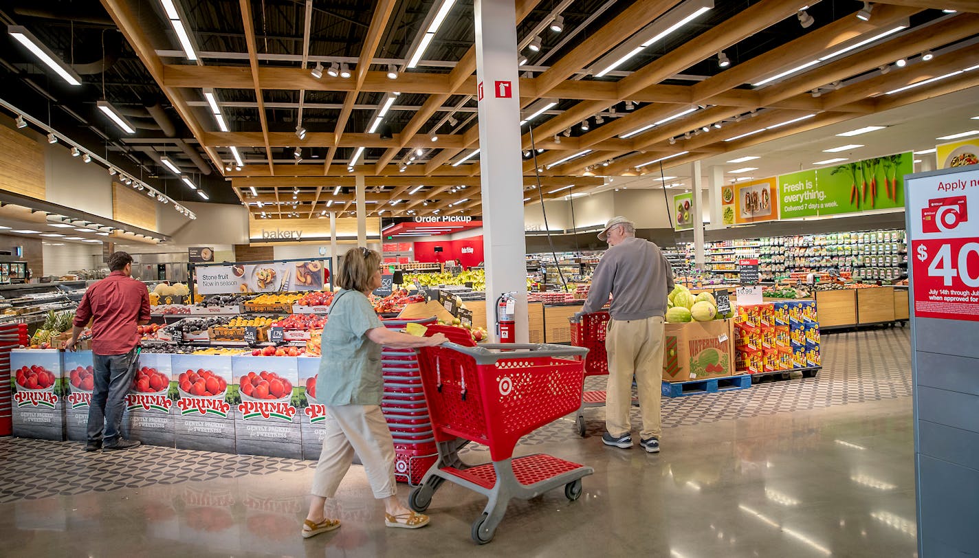 Target will start offering fresh grocery pickup at stores nationwide. Shown is the store in Edina.